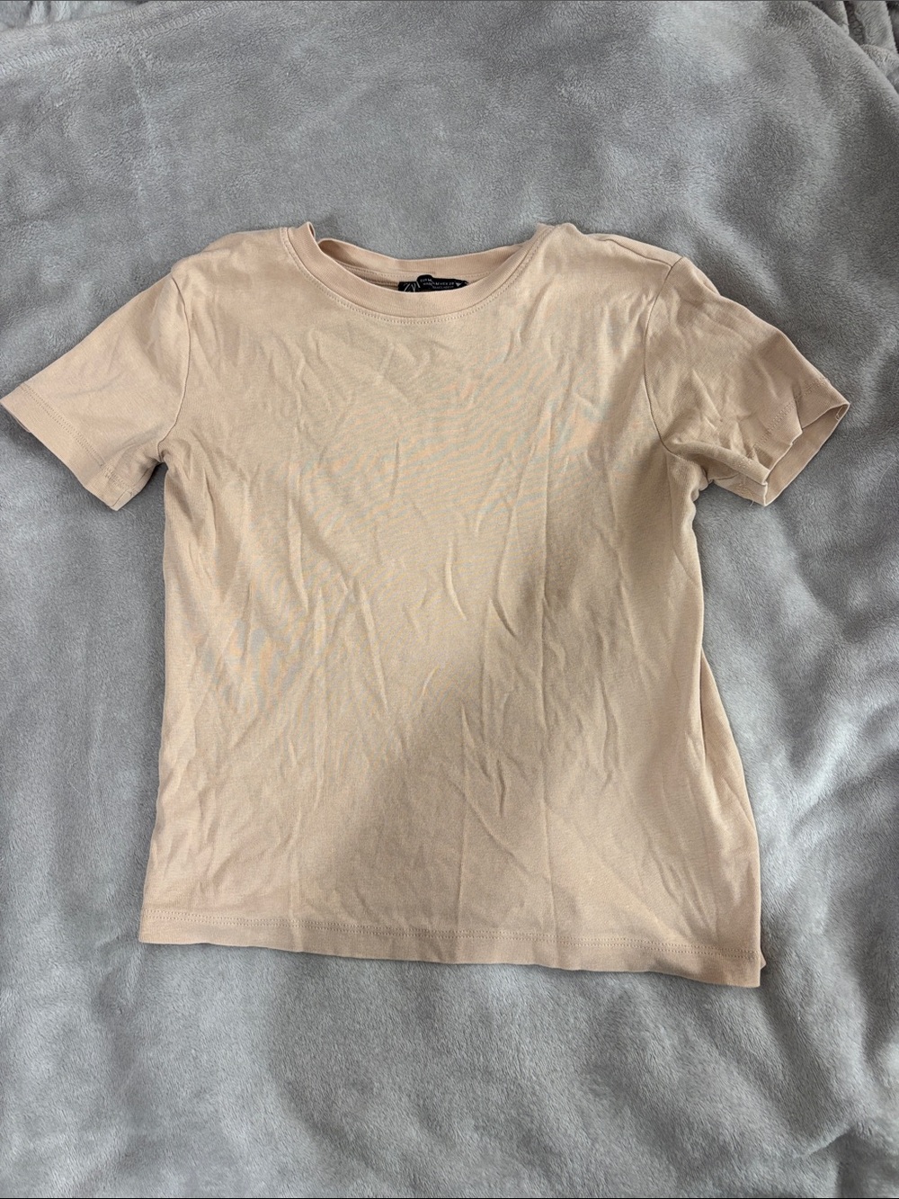 Zara soft crewneck T-shirt in beige